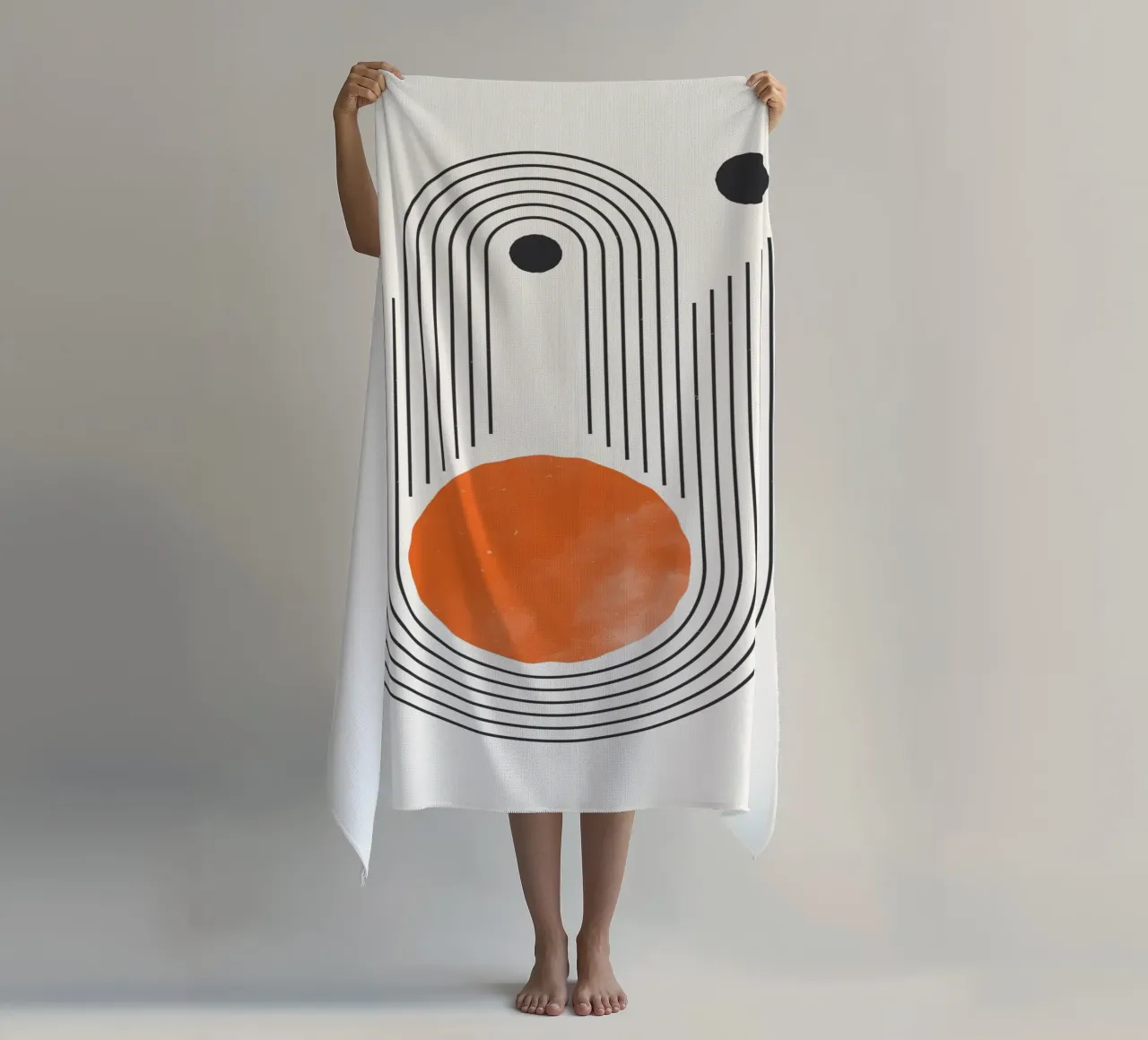 Retro Minimal – Geometrie & Orange telo mare da Whole©