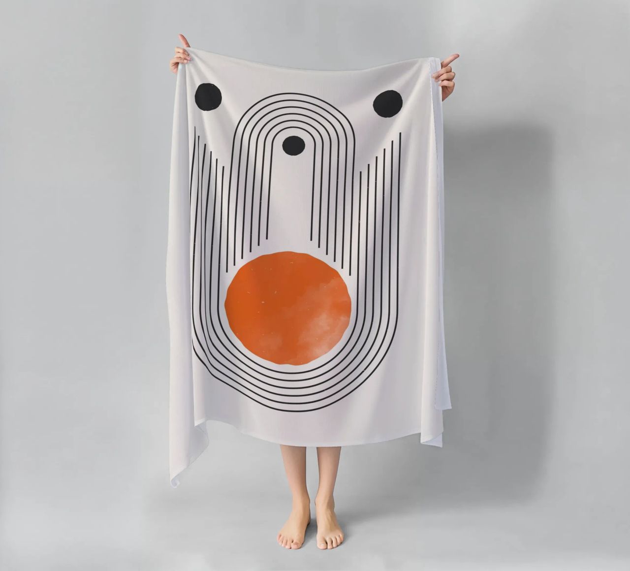 Retro Minimal – Geometrie & Orange telo mare da Whole©