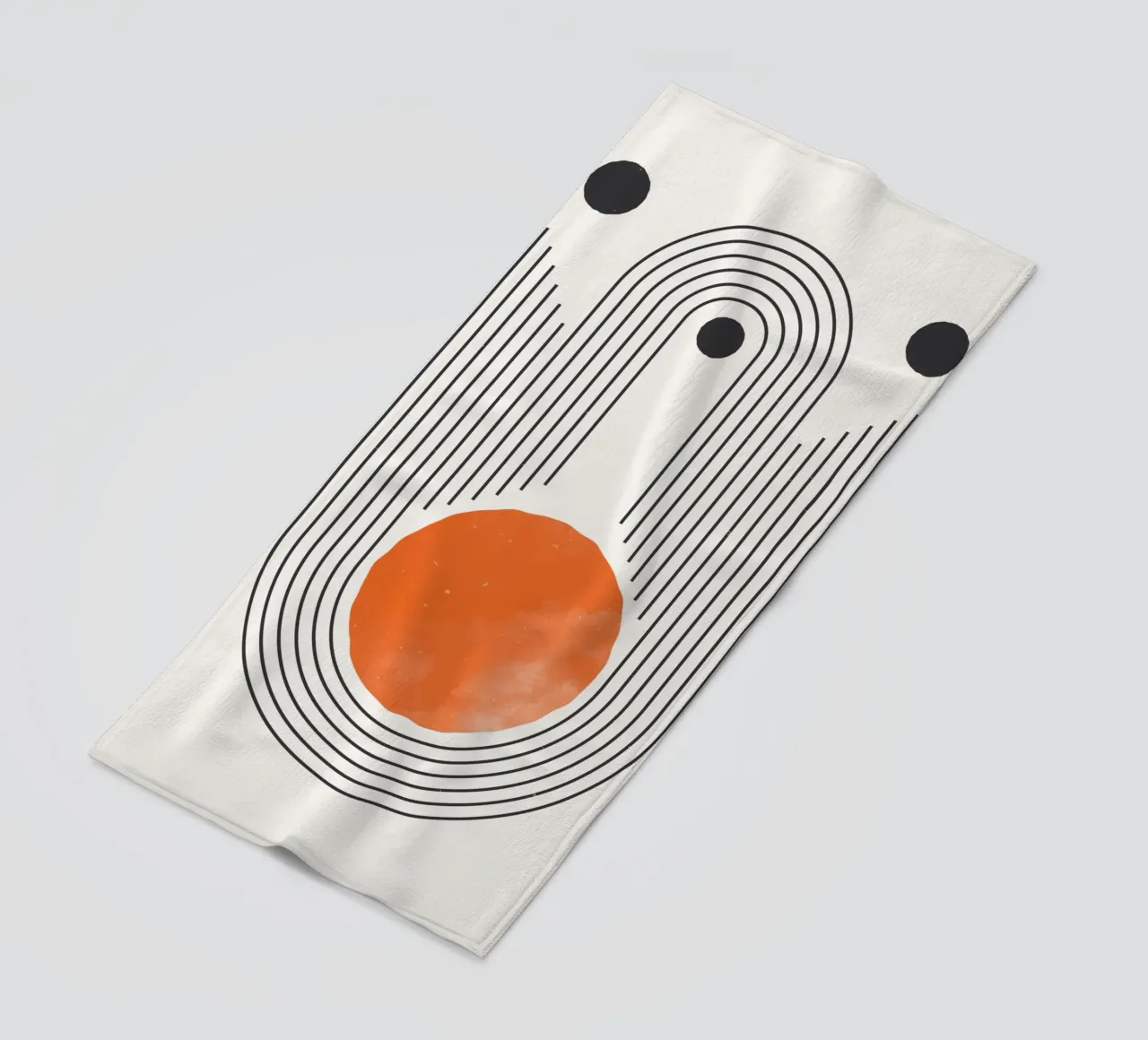 Retro Minimal – Geometrie & Orange telo mare da Whole©