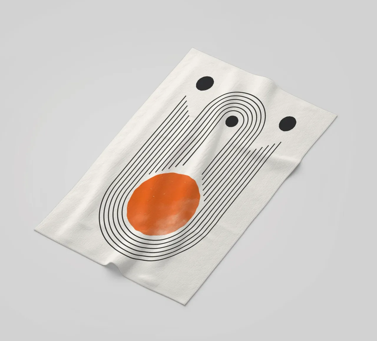 Retro Minimal - Geometrías y naranja toalla de playa de Whole©