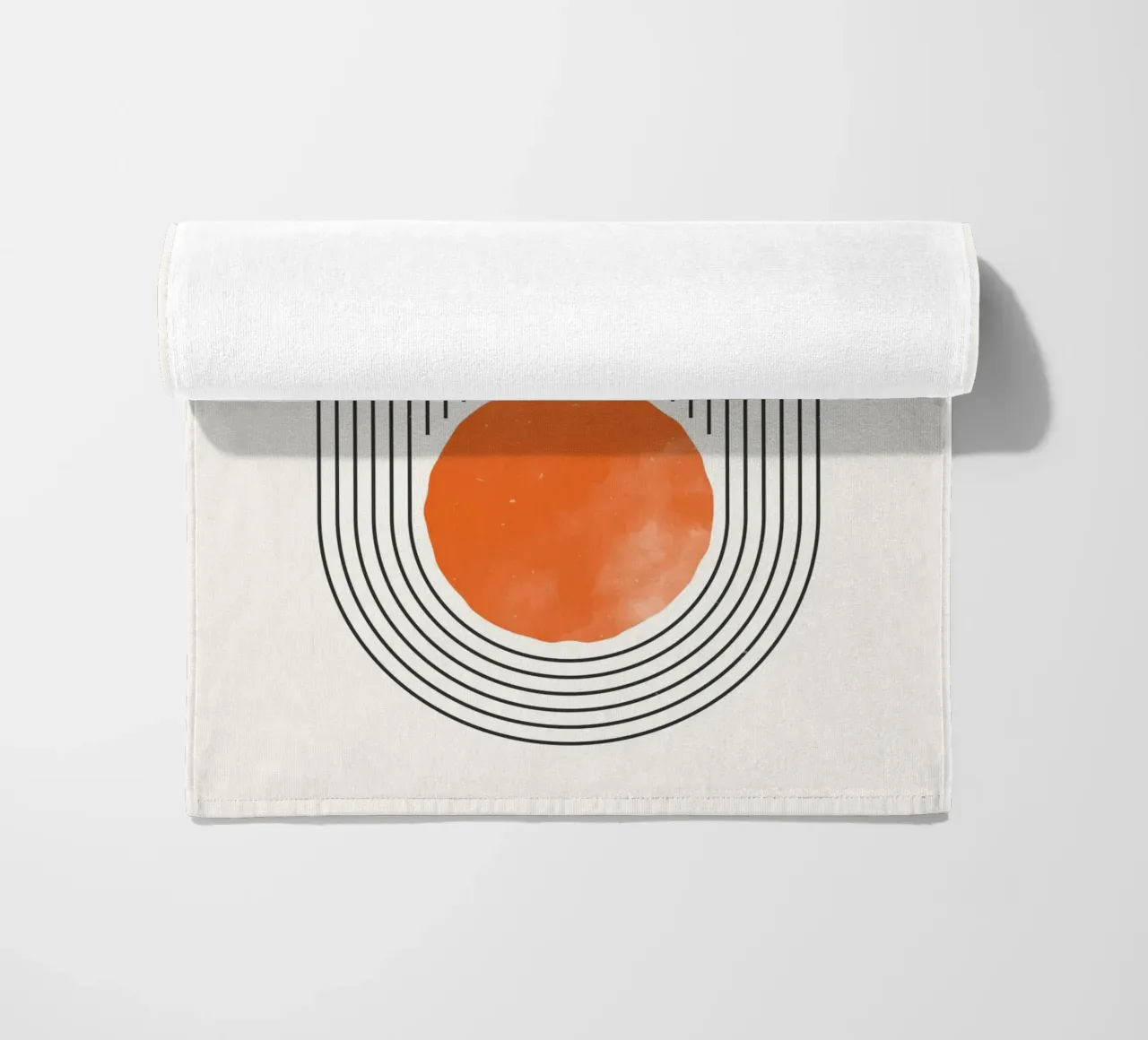 Retro Minimal - Geometrías y naranja toalla de playa de Whole©