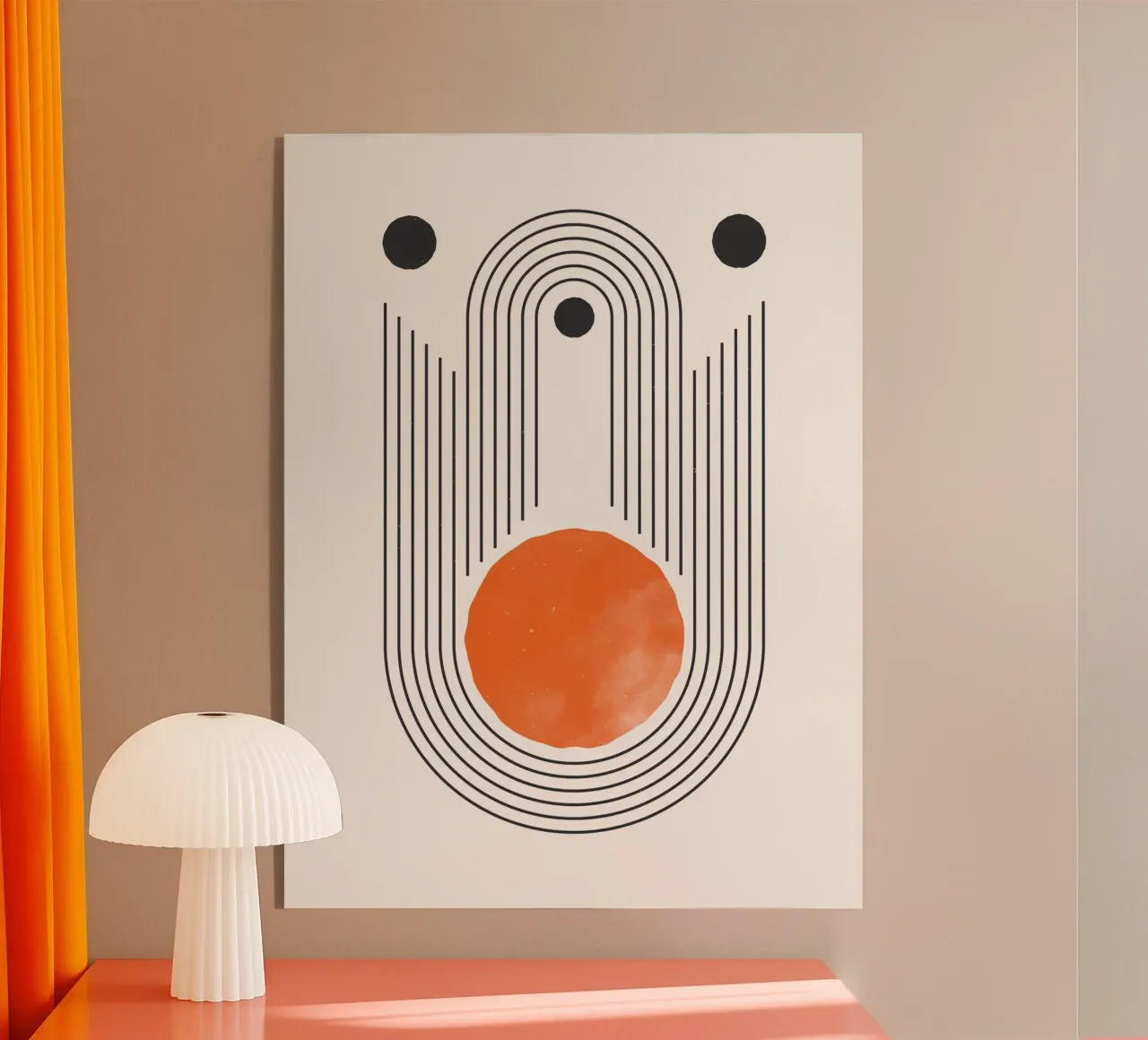 Retro Minimal - Geometrías y naranja metacrilato de Whole©