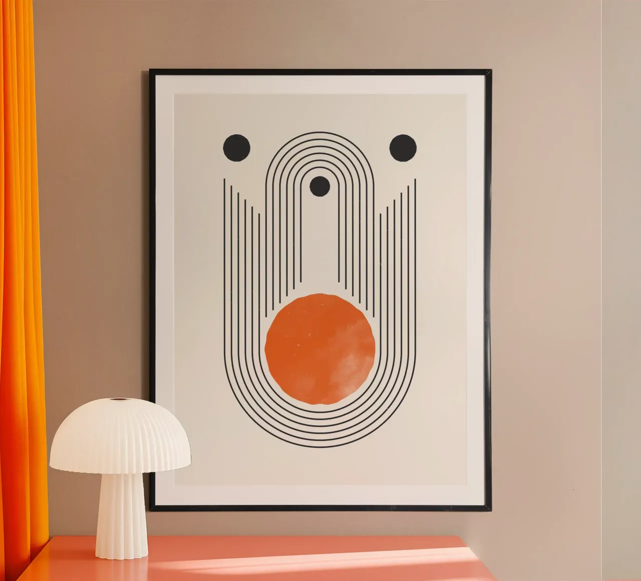Retro Minimal – Geometrie & Orange poster da Whole©