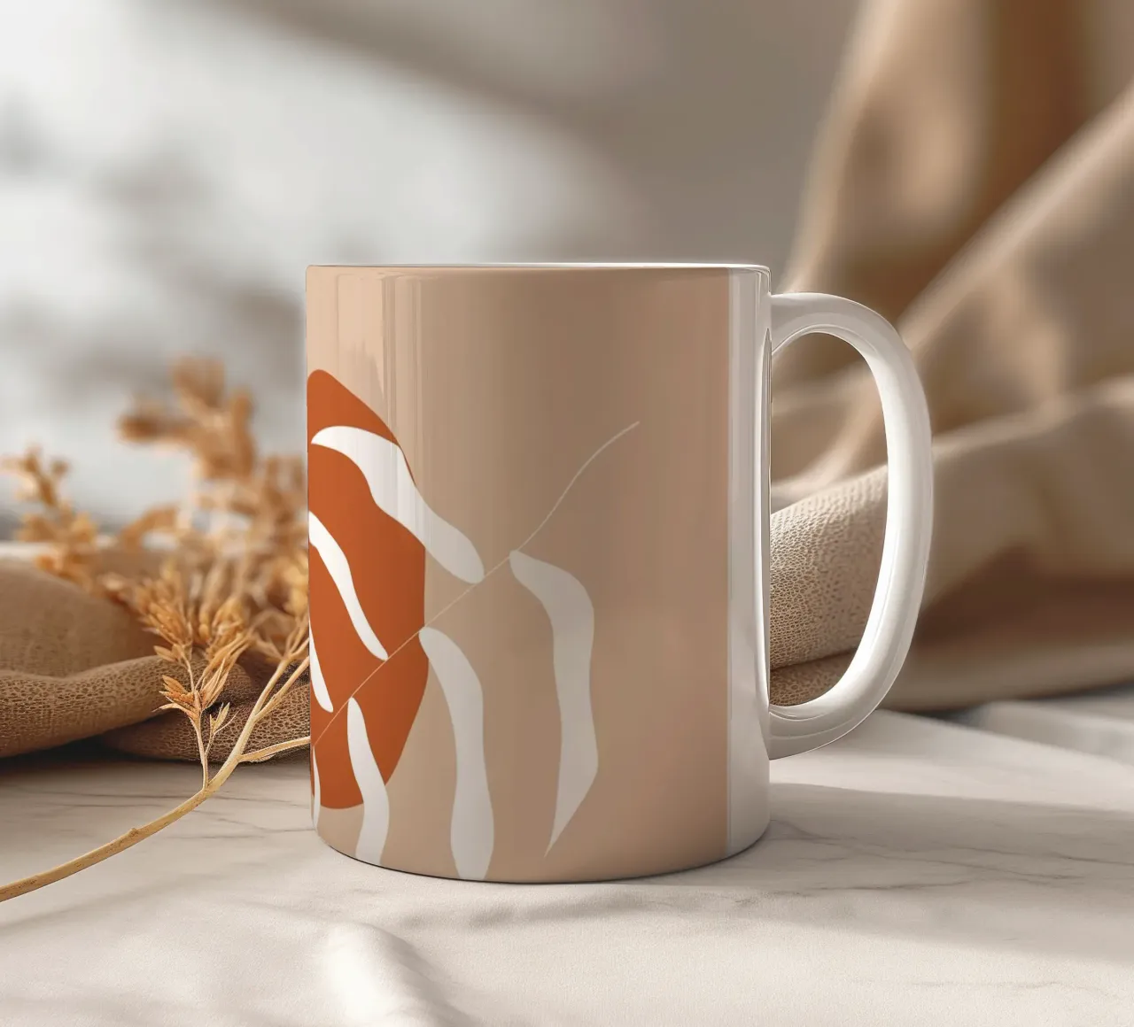 Natura boho - toni della terra e design a foglie tazza in ceramica da Whole©