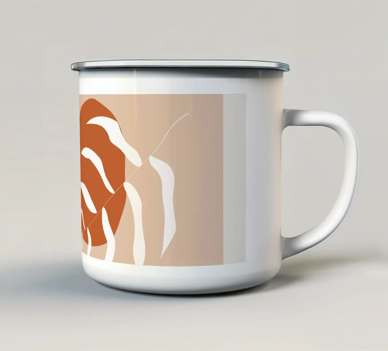 Natura boho - toni della terra e design a foglie tazza in smalto da Whole©