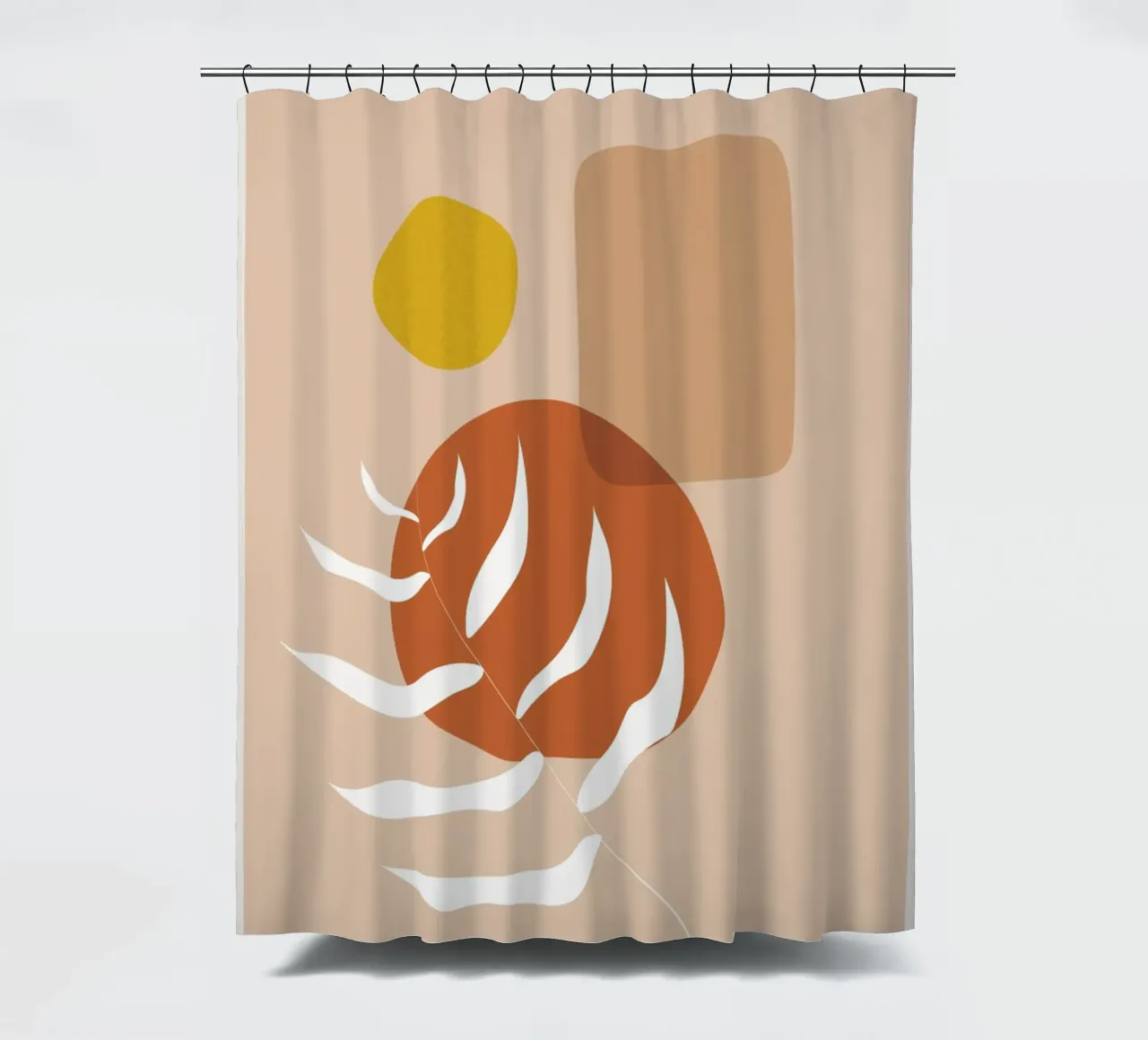 Natura boho - toni della terra e design a foglie tenda da doccia da Whole©