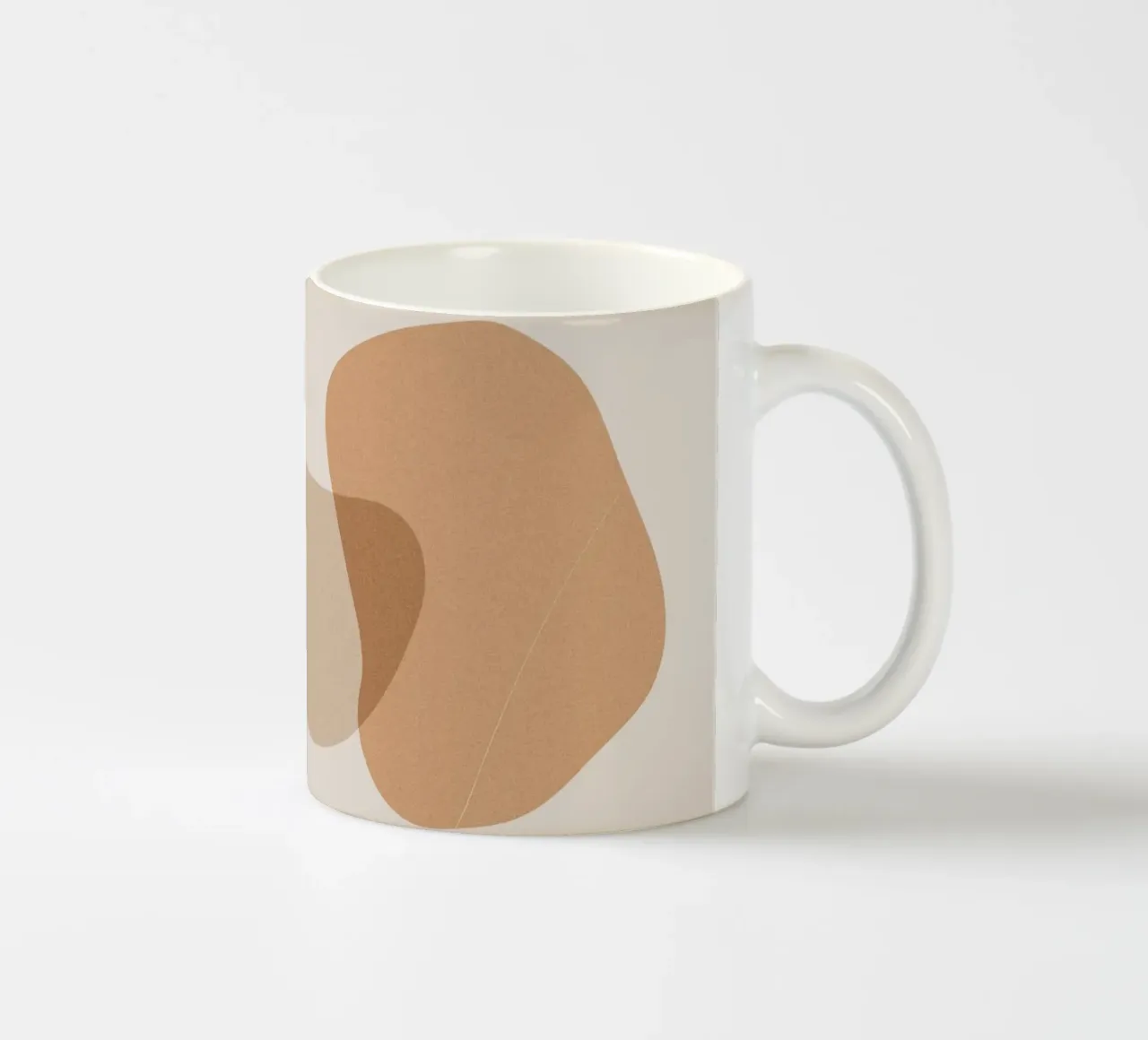 Abstracte vormen - aardetinten & minimalisme keramische mok van Whole©