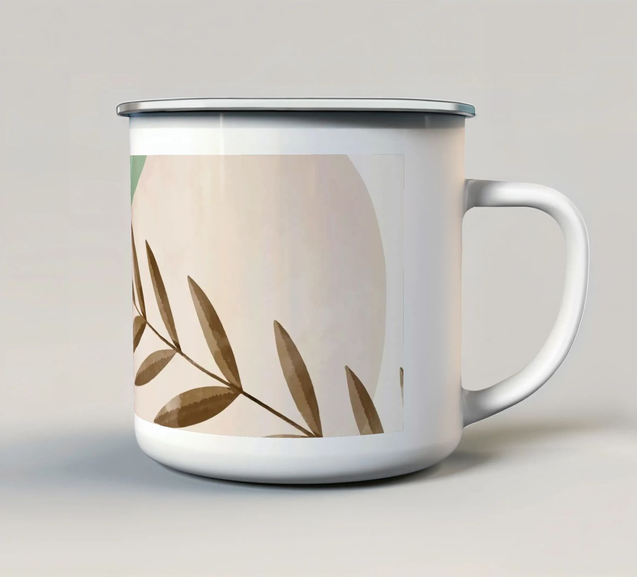 Foglie boho - Colori tenui e natura tazza in smalto da Whole©