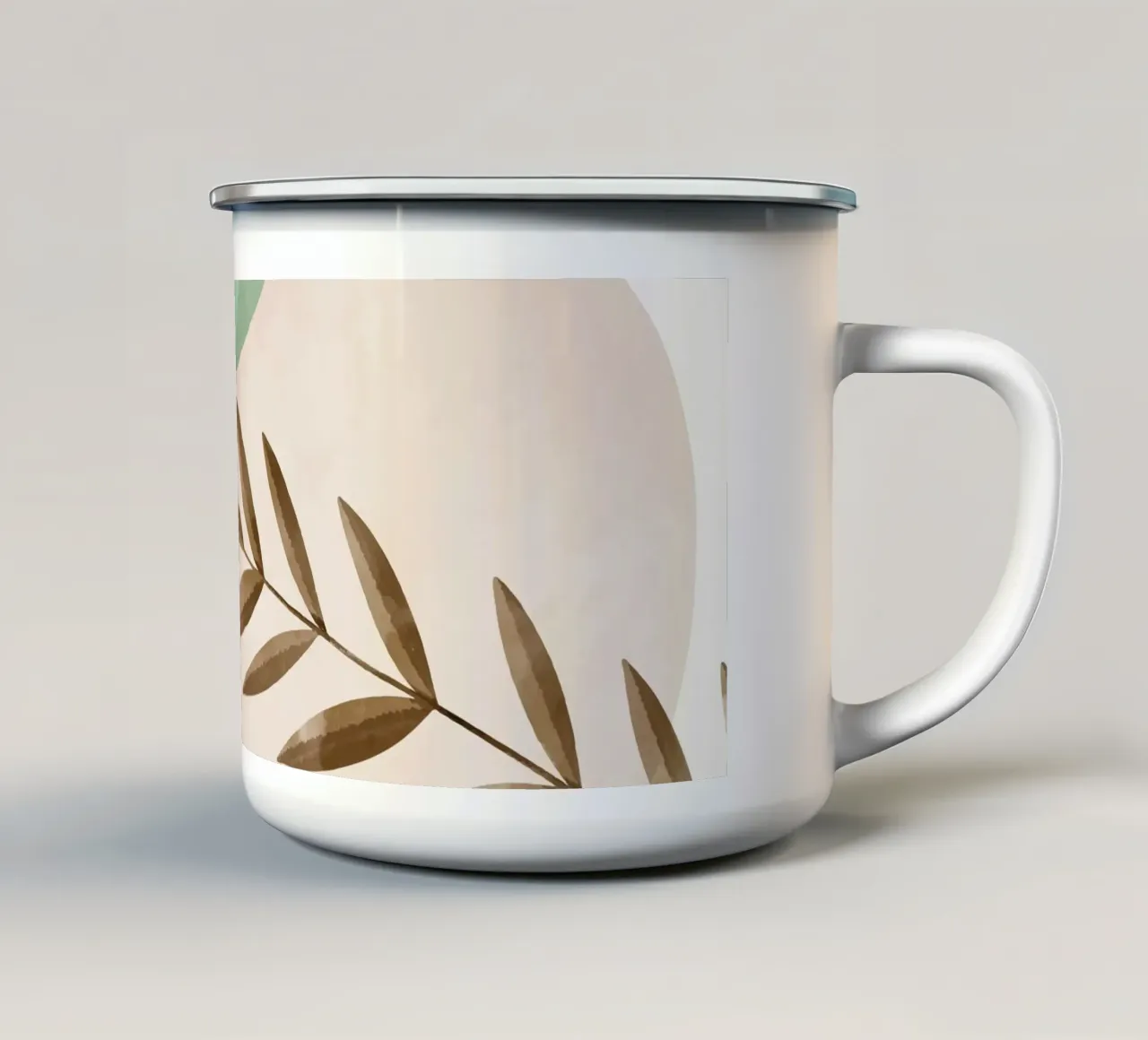 Foglie boho - Colori tenui e natura tazza in smalto da Whole©