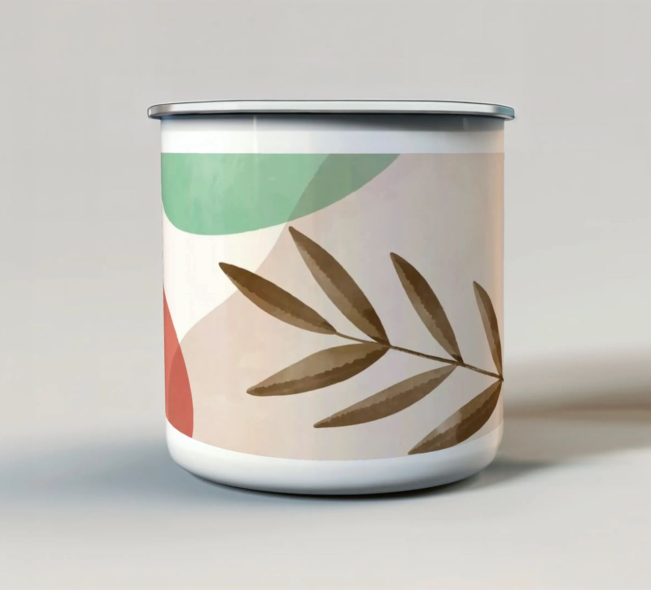 Foglie boho - Colori tenui e natura tazza in smalto da Whole©