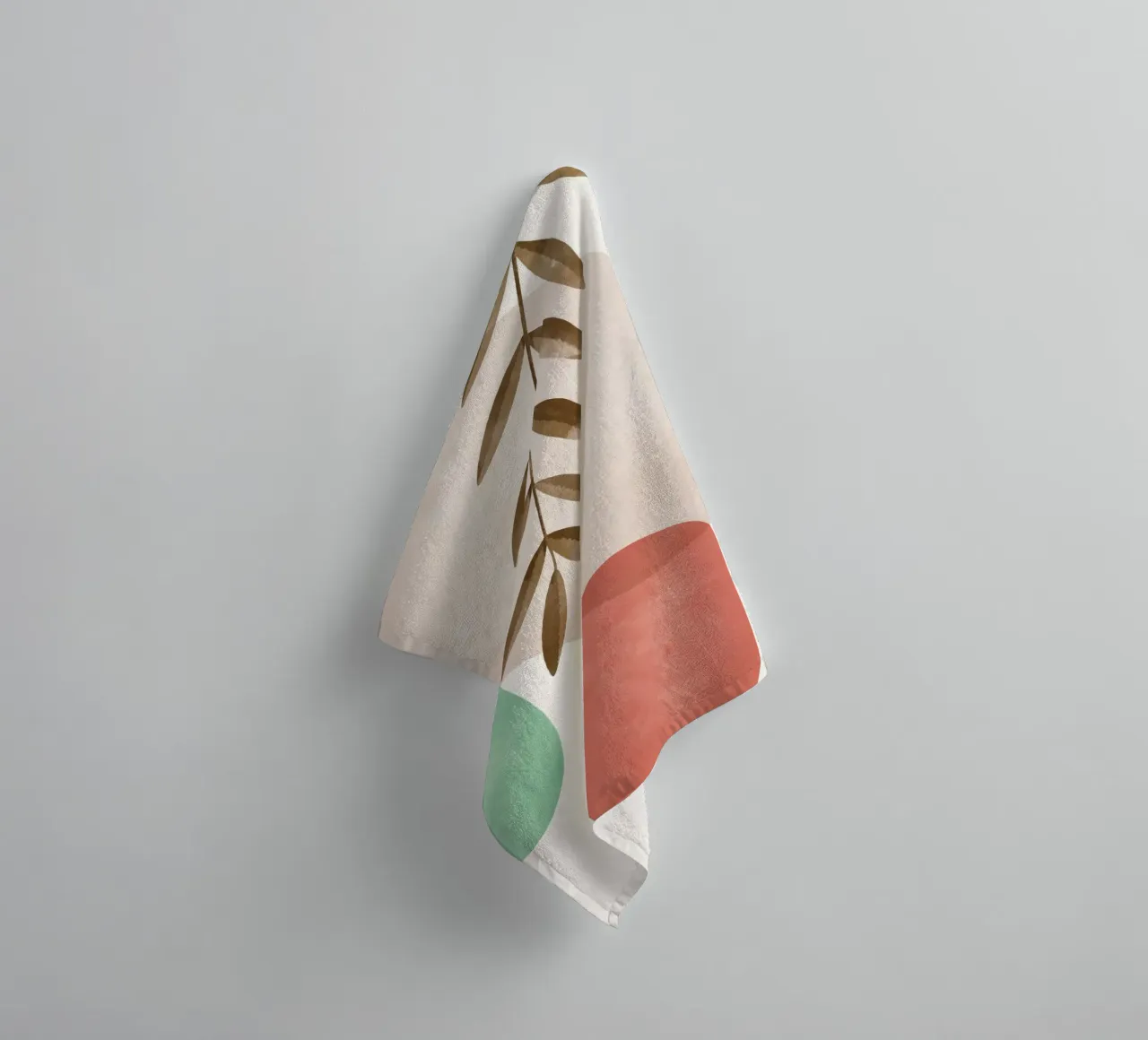 Boho leaves - Soft colours & nature towel by Whole©