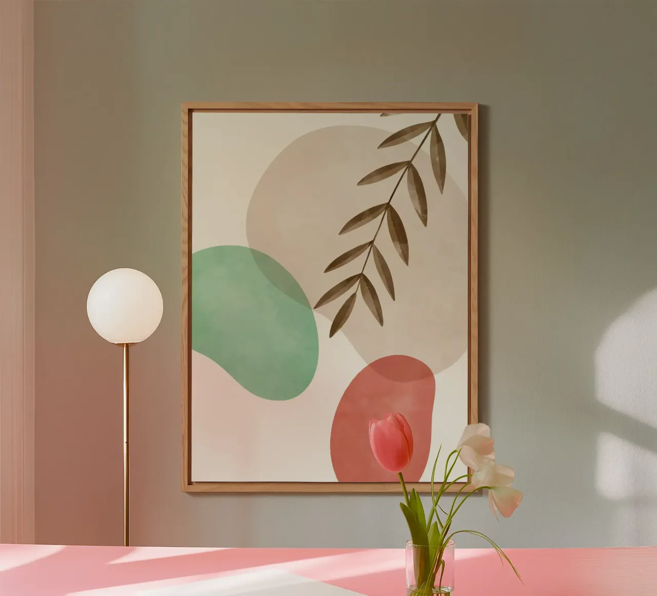 Foglie boho - Colori tenui e natura alluminio dibond da Whole©