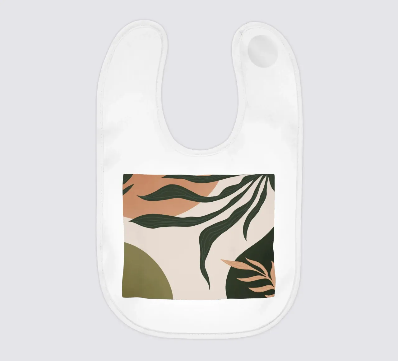 Botanical elegance - green tones & earthy colours baby bib by Whole©
