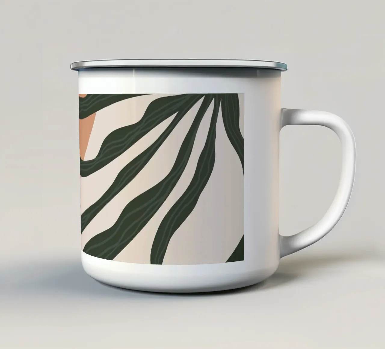 Eleganza botanica: toni verdi e colori della terra tazza in smalto da Whole©