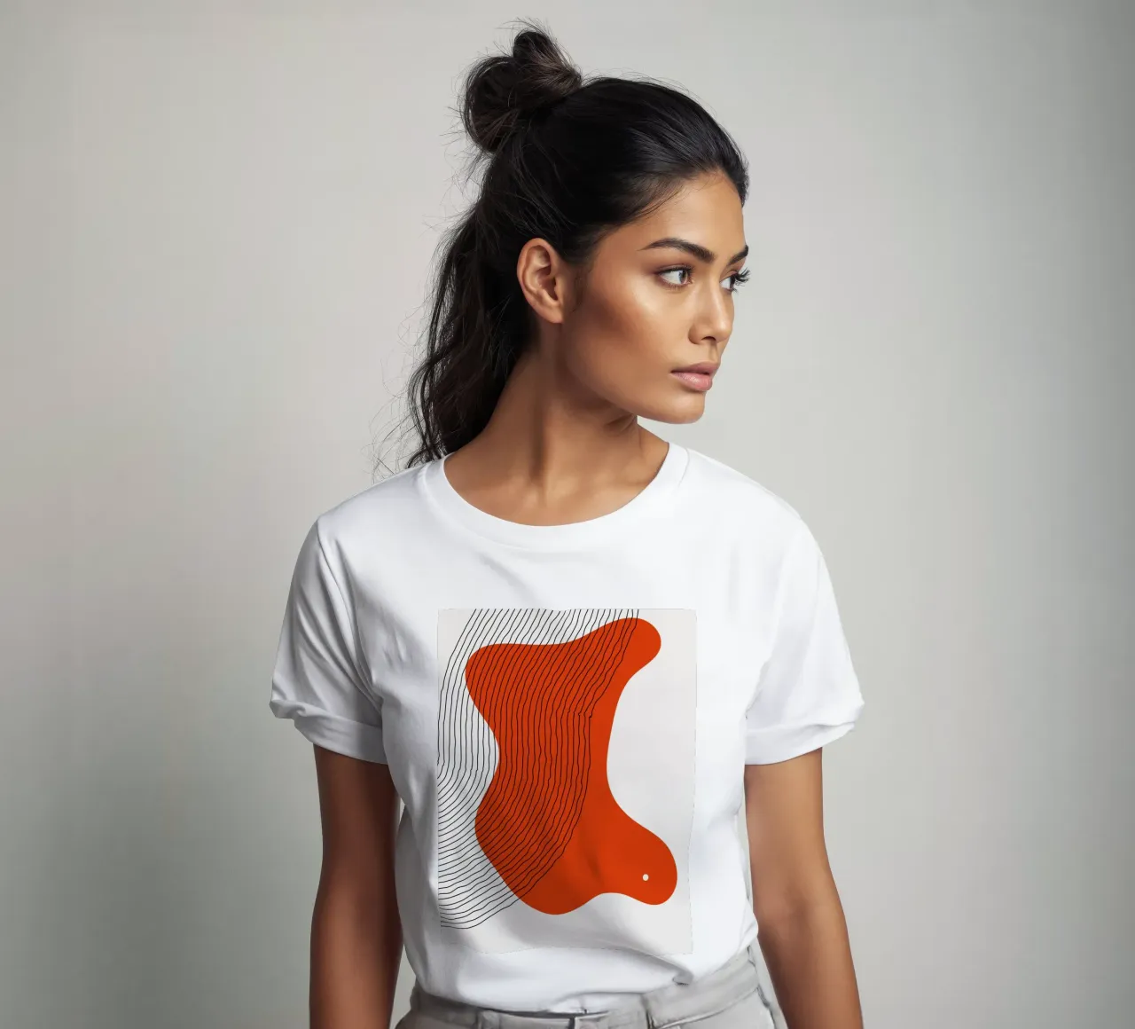 Abstract lines - Dynamic red t-shirt by Whole©