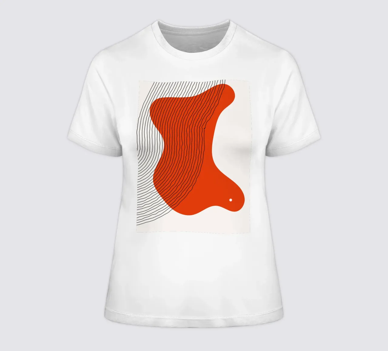 Abstrakte Linien – Dynamisches Rot Frauen T-Shirt von Whole©