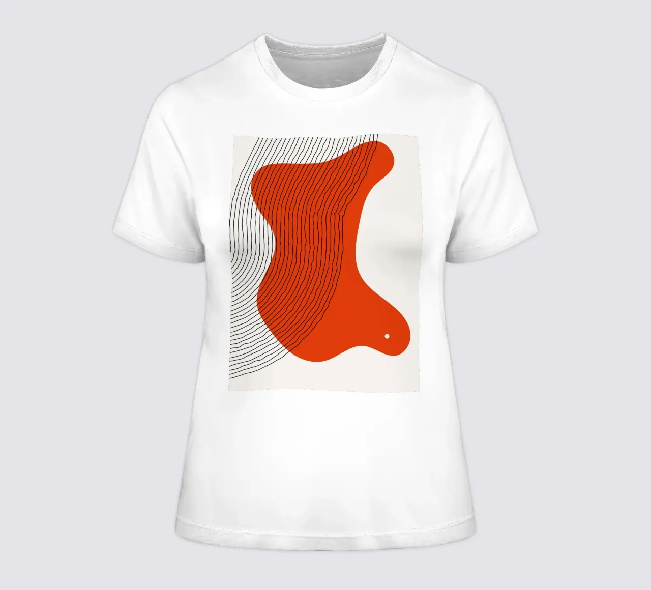 Abstract lines - Dynamic red women's fitted t-shirt by Whole©