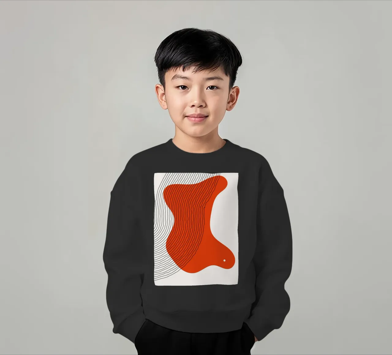 Abstrakte Linien – Dynamisches Rot Kinder Sweatshirt von Whole©