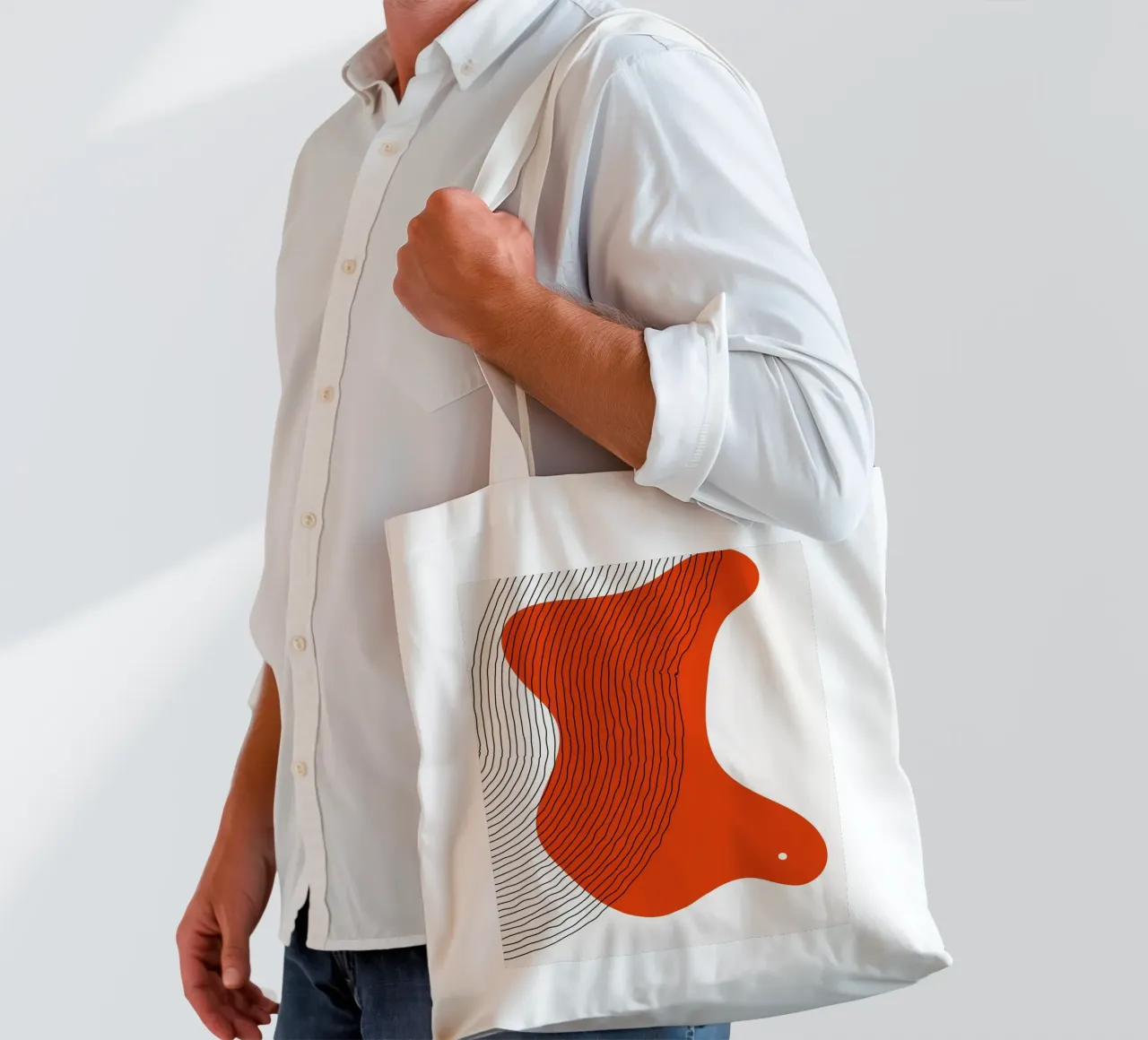 Abstract lines - Dynamic red tote bag by Whole©