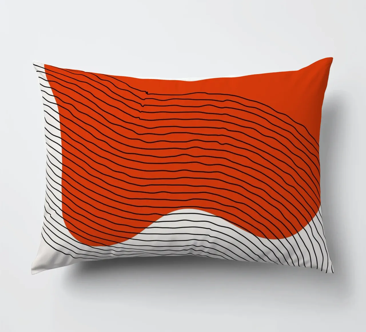 Abstract lines - Dynamic red decorative cushion by Whole©