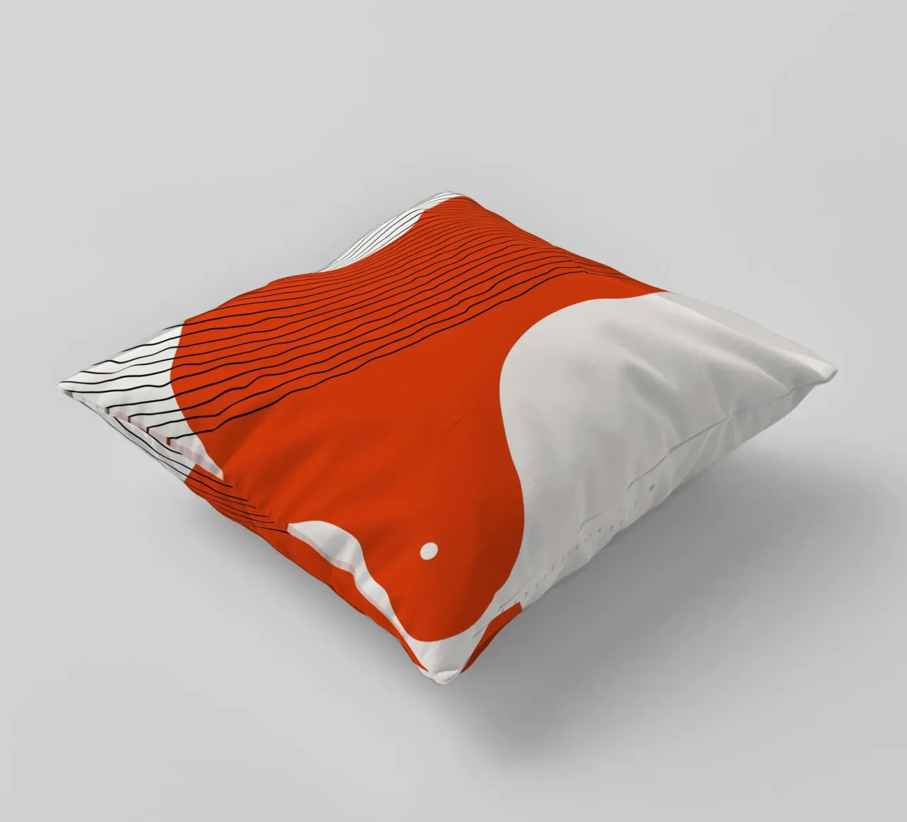 Abstract lines - Dynamic red decorative cushion by Whole©
