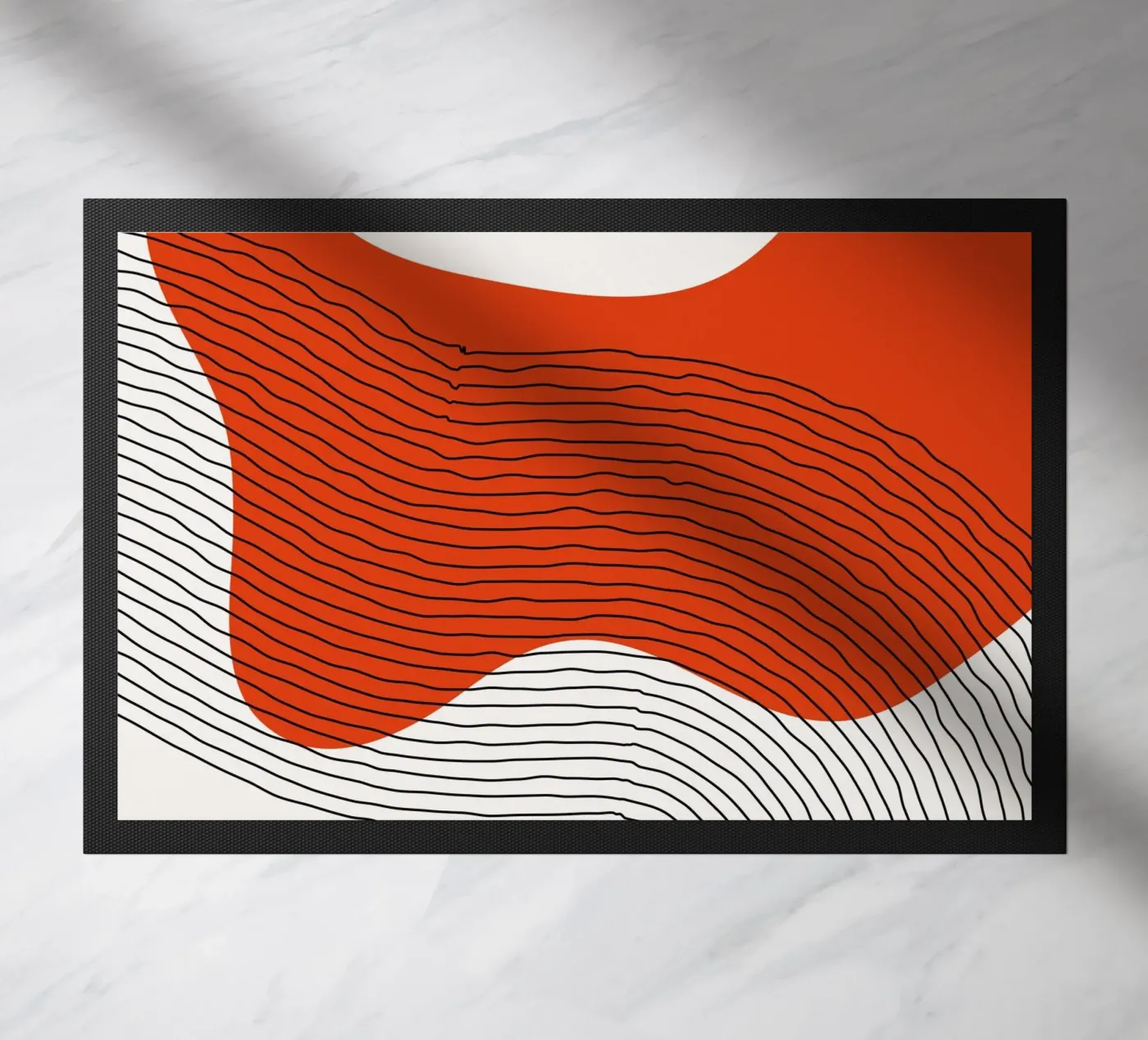 Abstract lines - Dynamic red doormat by Whole©