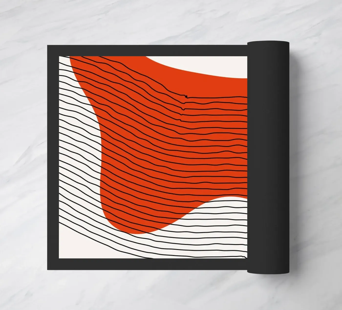 Abstract lines - Dynamic red doormat by Whole©