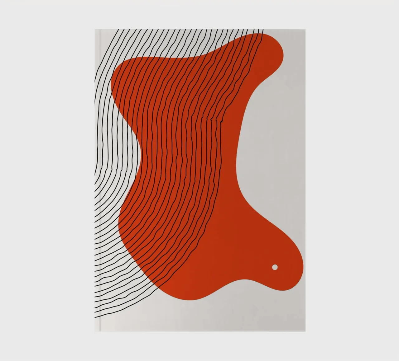 Abstracte lijnen - Dynamisch rood notitieboek van Whole©