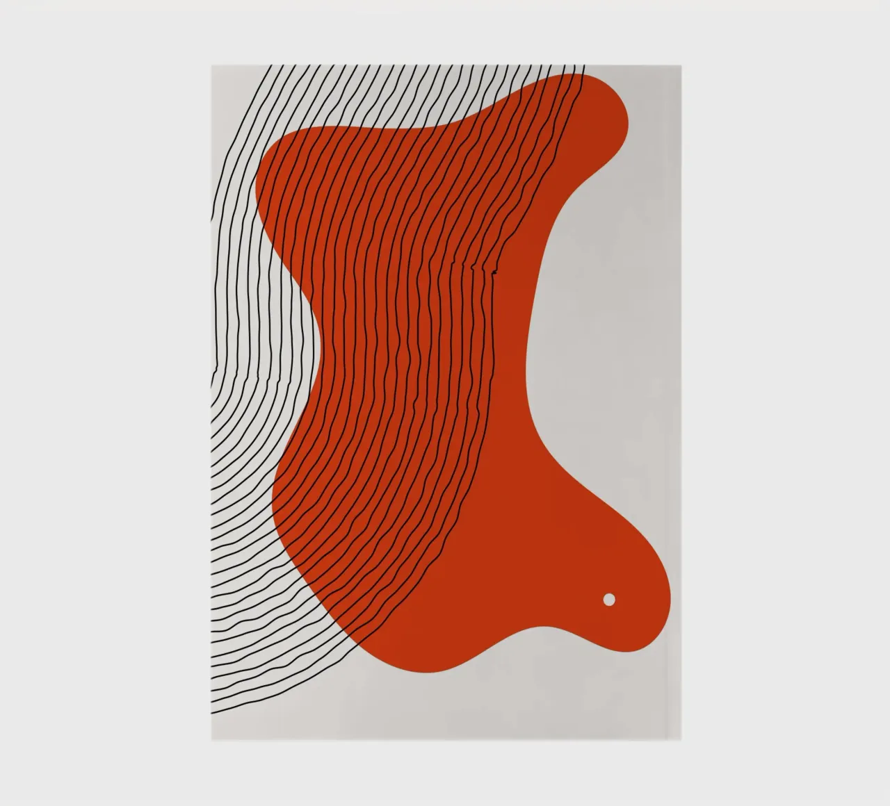 Abstracte lijnen - Dynamisch rood notitieboek van Whole©