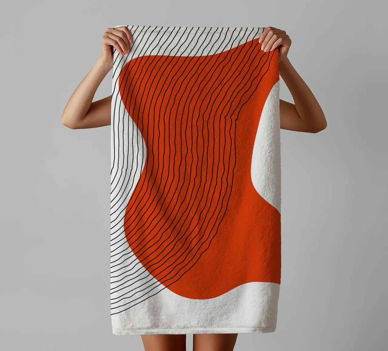 Abstract lines - Dynamic red towel by Whole©