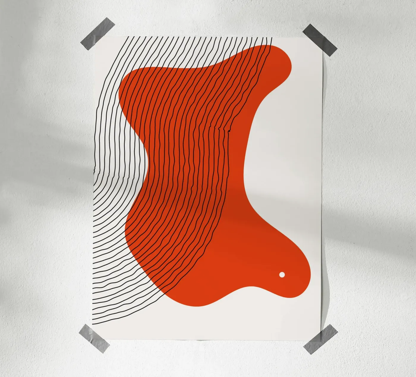 Abstract lines - Dynamic red poster by Whole©