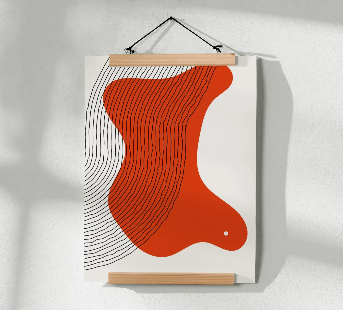 Abstract lines - Dynamic red poster by Whole©
