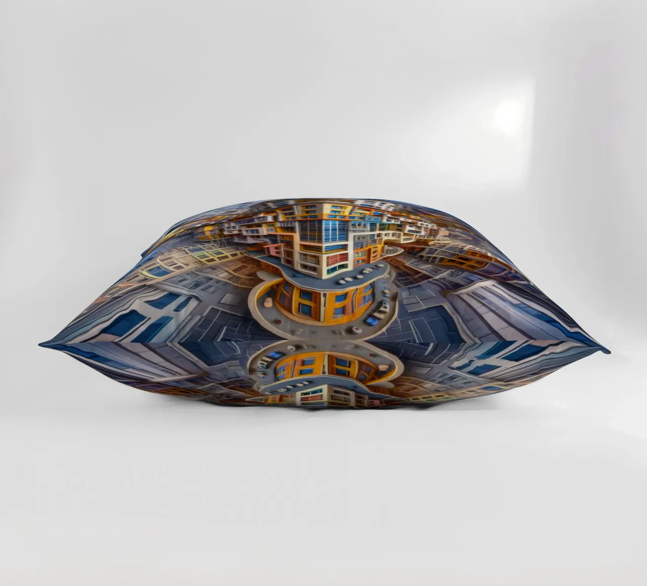 Sphere 053 - Futuristic Building Design With Vibrant Colors decorative cushion by Spheres
