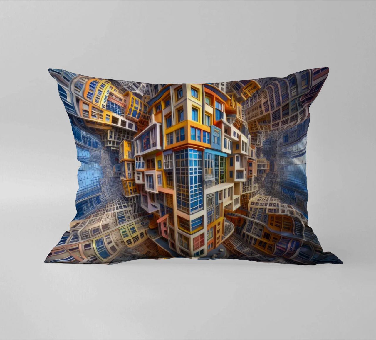 Sphere 053 - Futuristic Building Design With Vibrant Colors cuscino da Spheres
