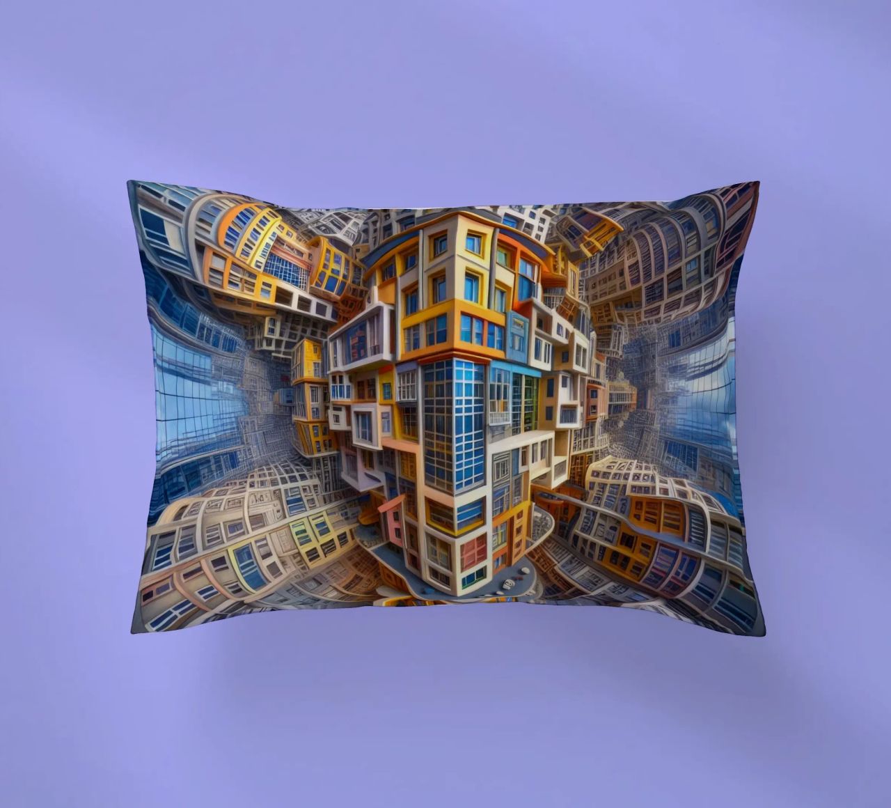 Sphere 053 - Futuristic Building Design With Vibrant Colors cuscino da Spheres