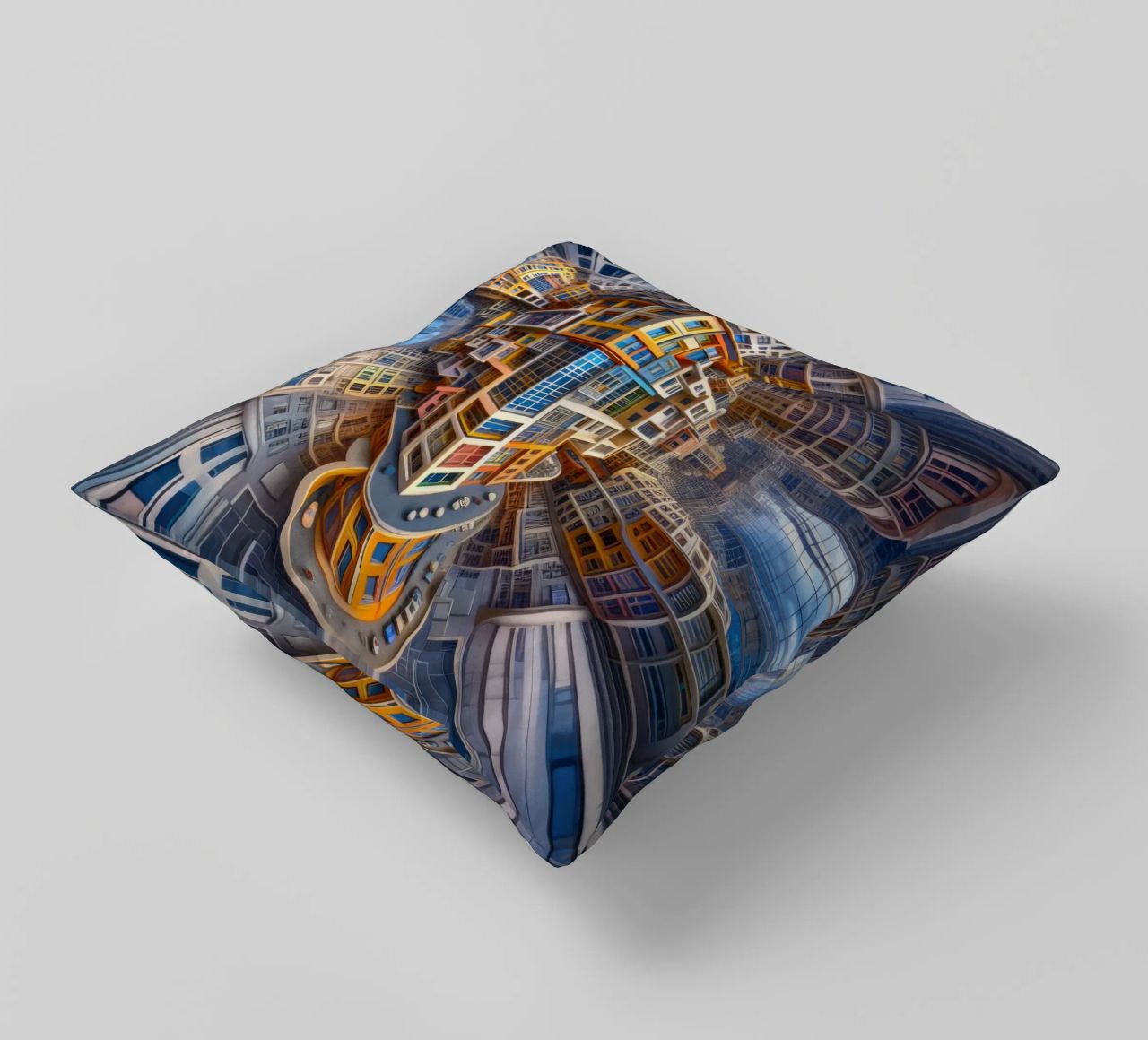 Sphere 053 - Futuristic Building Design With Vibrant Colors cuscino da Spheres