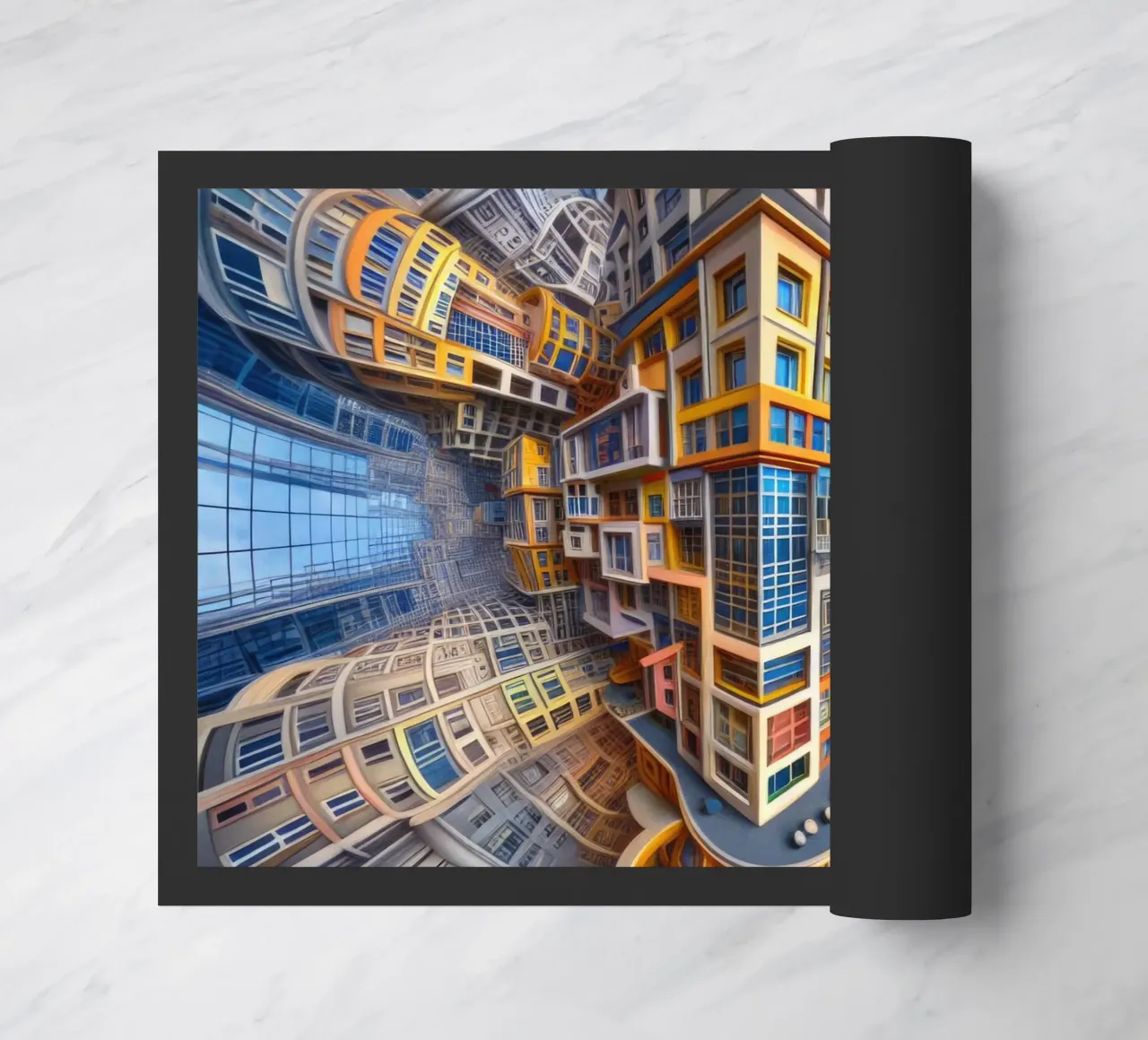 Sphere 053 - Futuristic Building Design With Vibrant Colors deurmat van Spheres