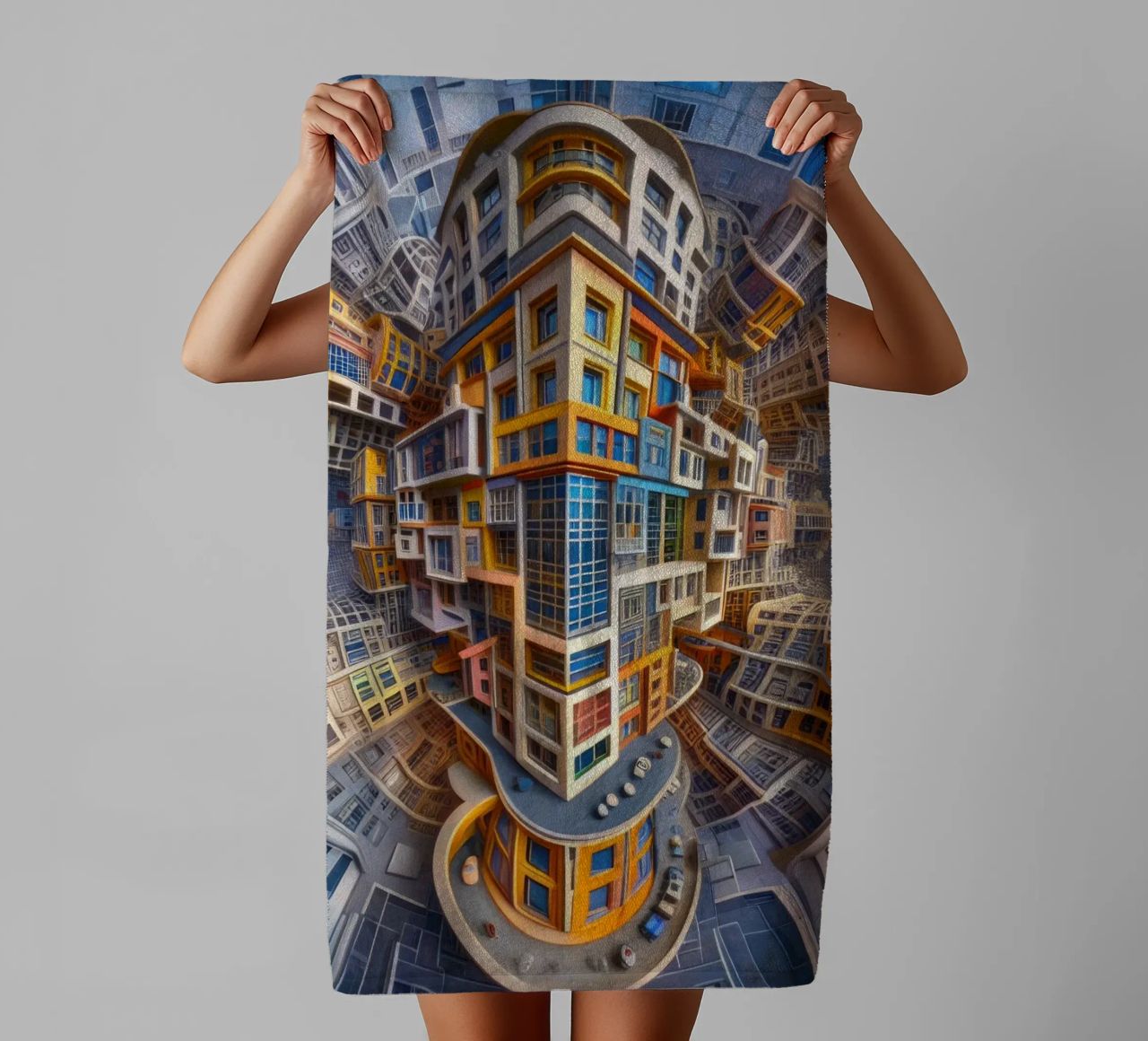 Sphere 053 - Futuristic Building Design With Vibrant Colors asciugamano da bagno da Spheres