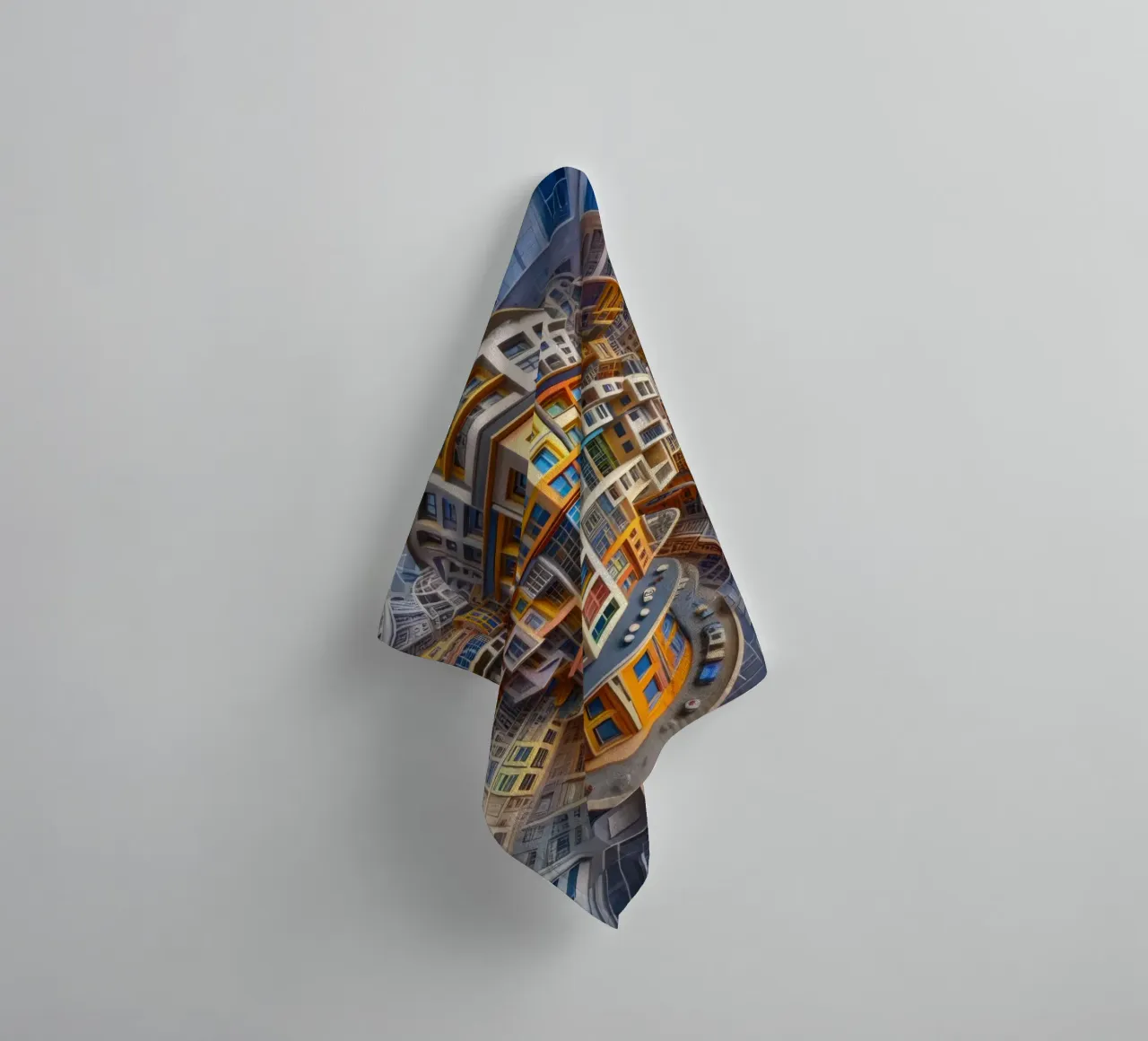 Sphere 053 - Futuristic Building Design With Vibrant Colors towel by Spheres