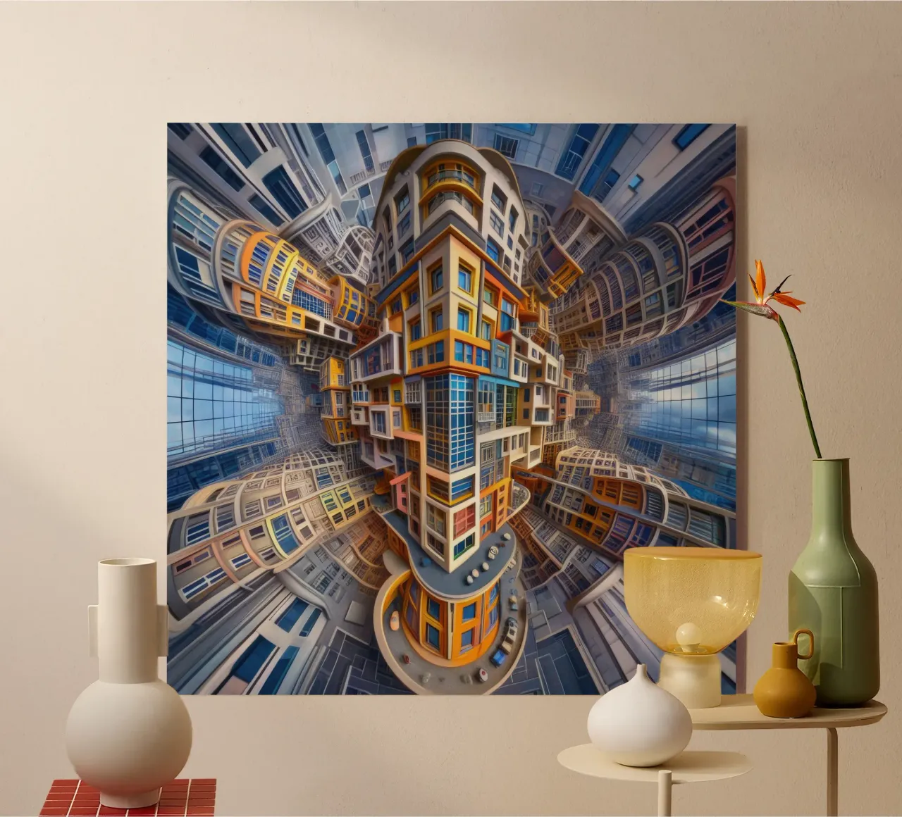 Sphere 053 - Futuristic Building Design With Vibrant Colors plexiglass da Spheres