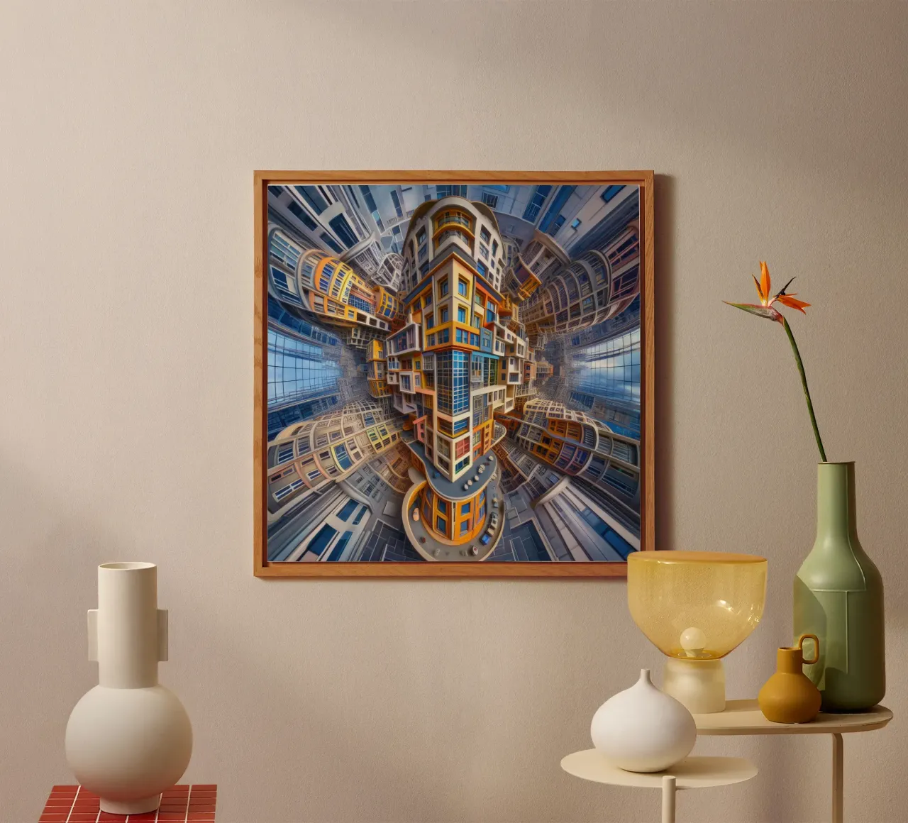Sphere 053 - Futuristic Building Design With Vibrant Colors alluminio dibond da Spheres