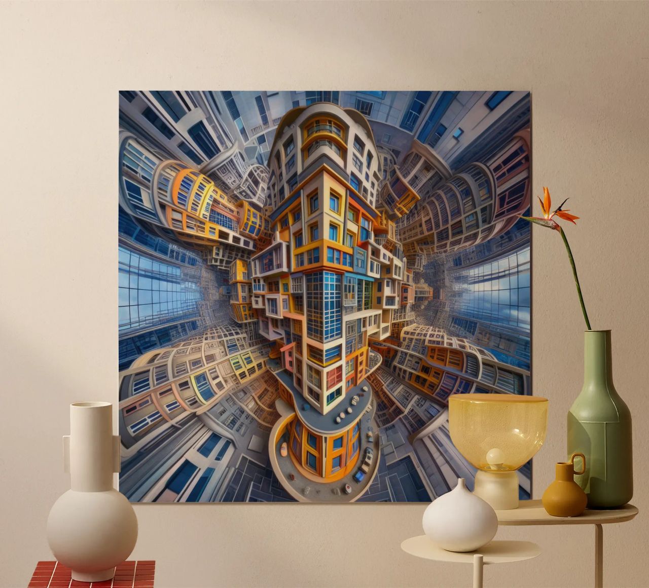 Sphere 053 - Futuristic Building Design With Vibrant Colors carta hahnemühle da Spheres