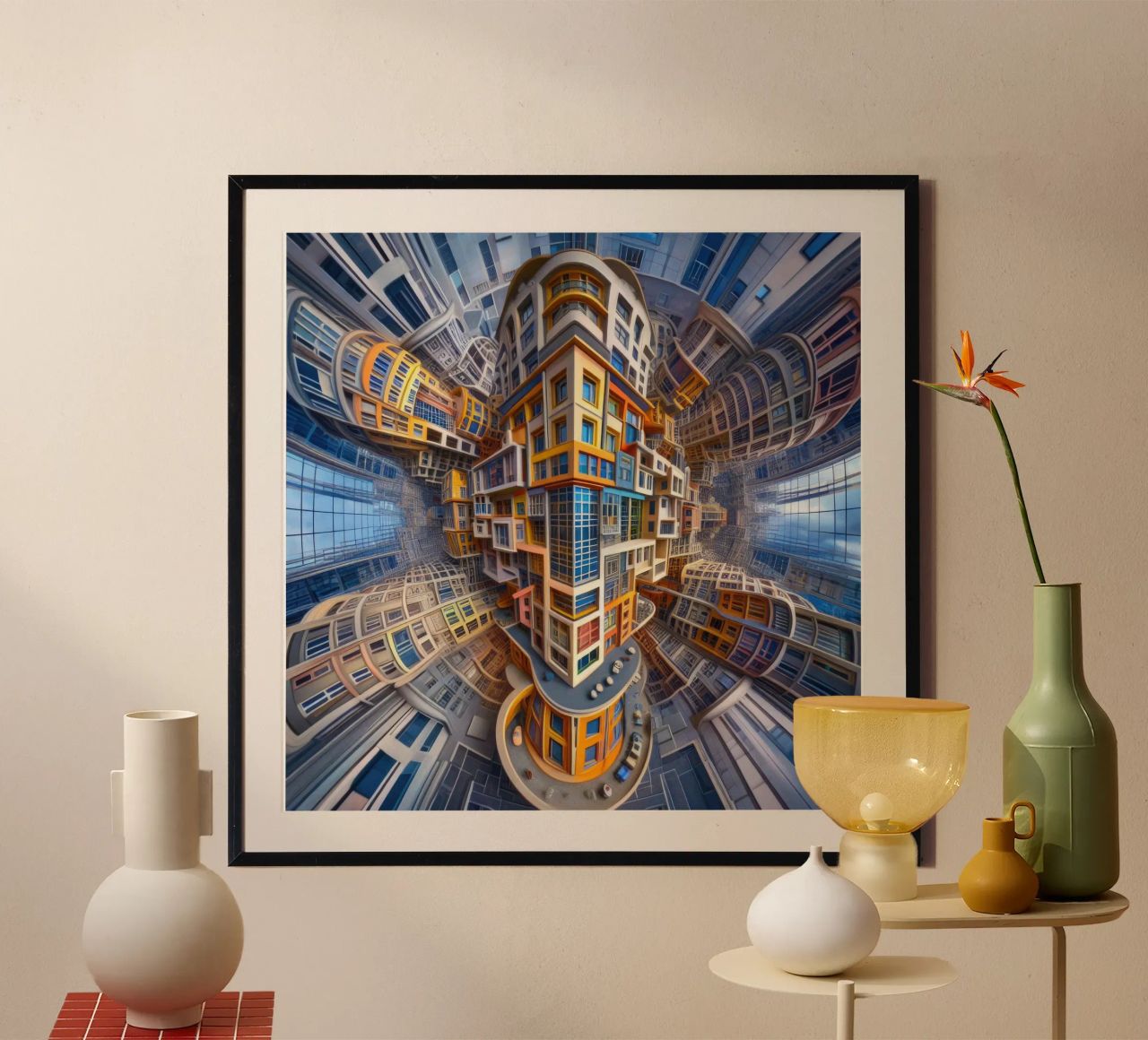 Sphere 053 - Futuristic Building Design With Vibrant Colors carta hahnemühle da Spheres