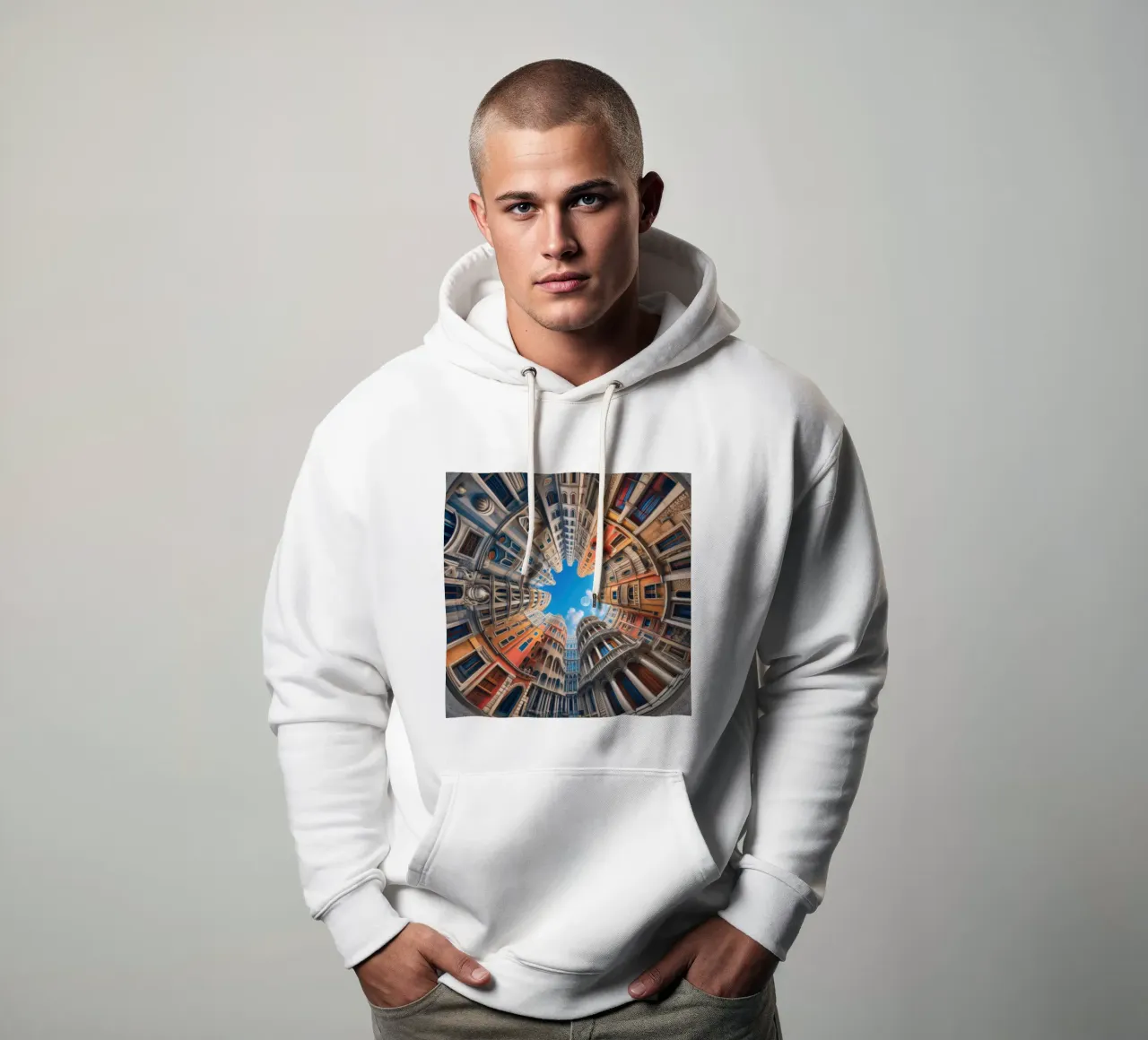 Sphere 054 - Circular Urban Skyline felpa con cappuccio da Spheres