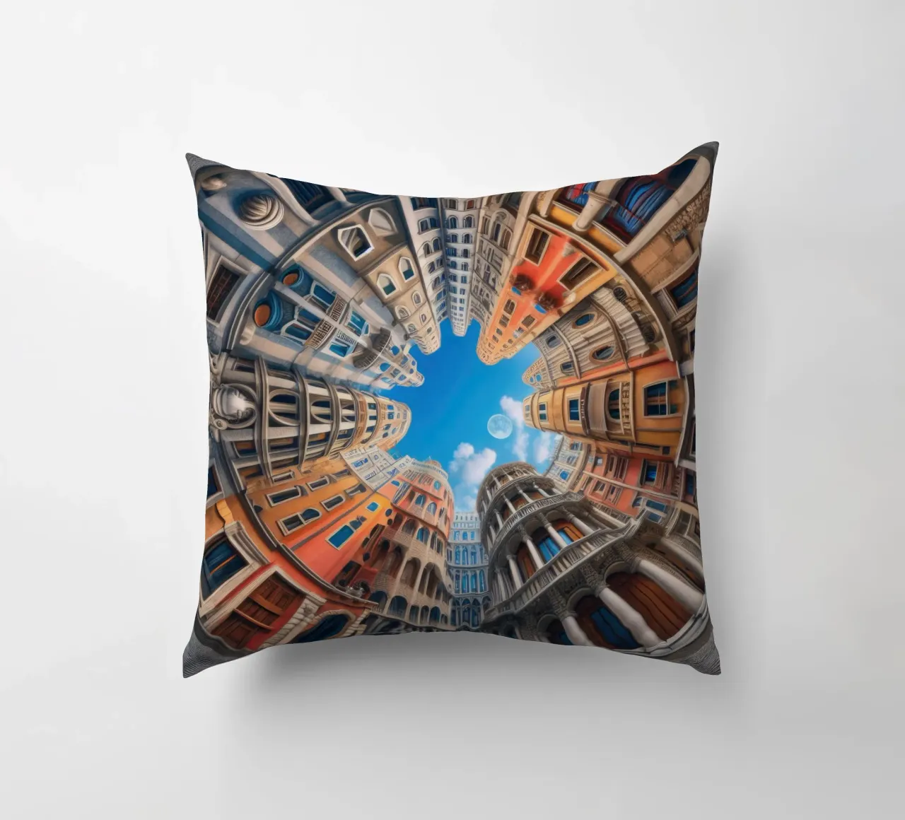 Sphere 054 - Circular Urban Skyline cuscino da Spheres