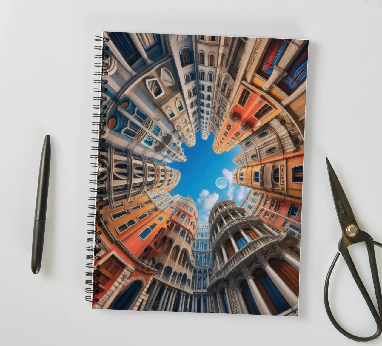 Sphere 054 - Circular Urban Skyline cuaderno de espiral de Spheres