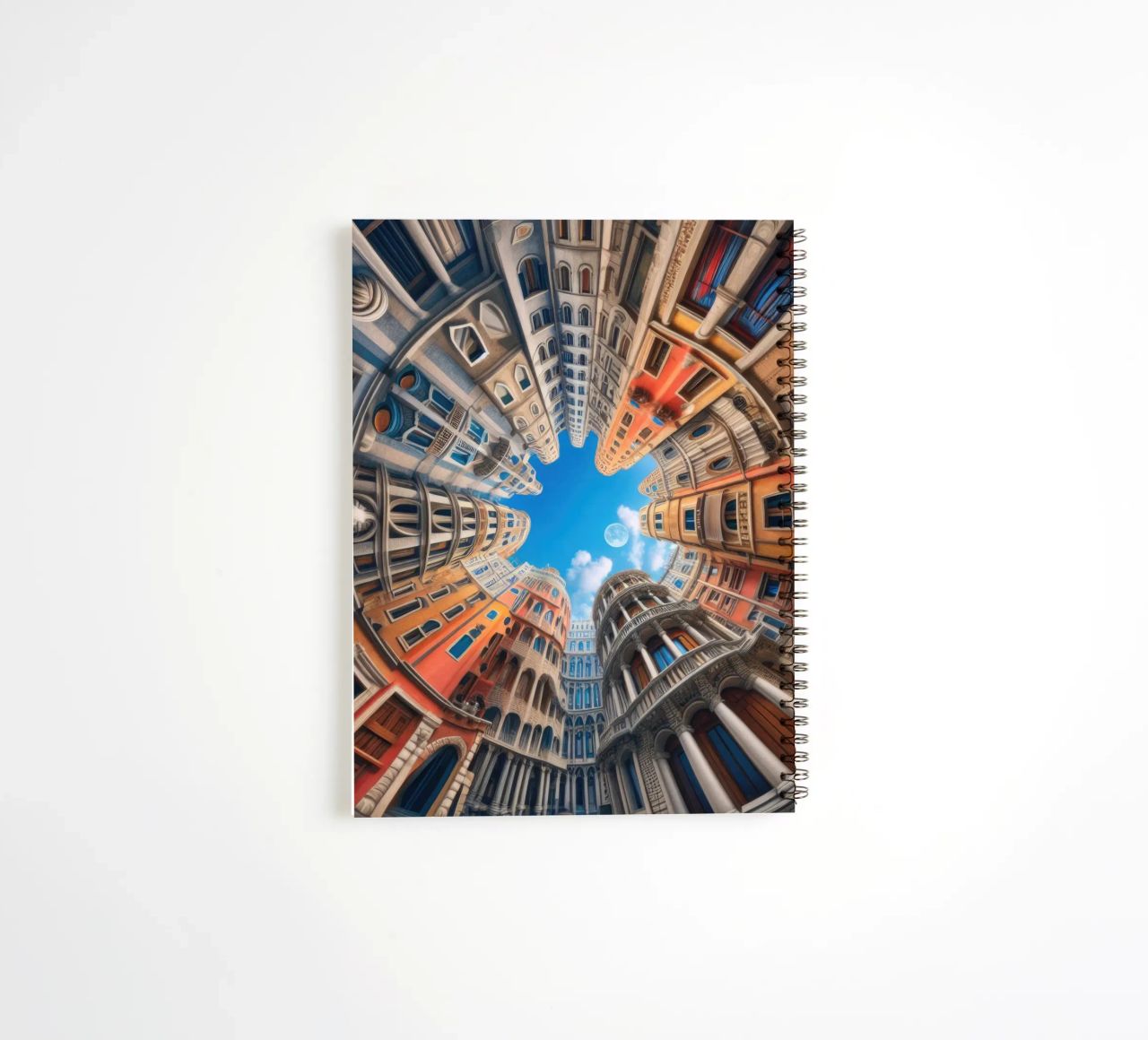 Sphere 054 - Circular Urban Skyline spiral notebook by Spheres