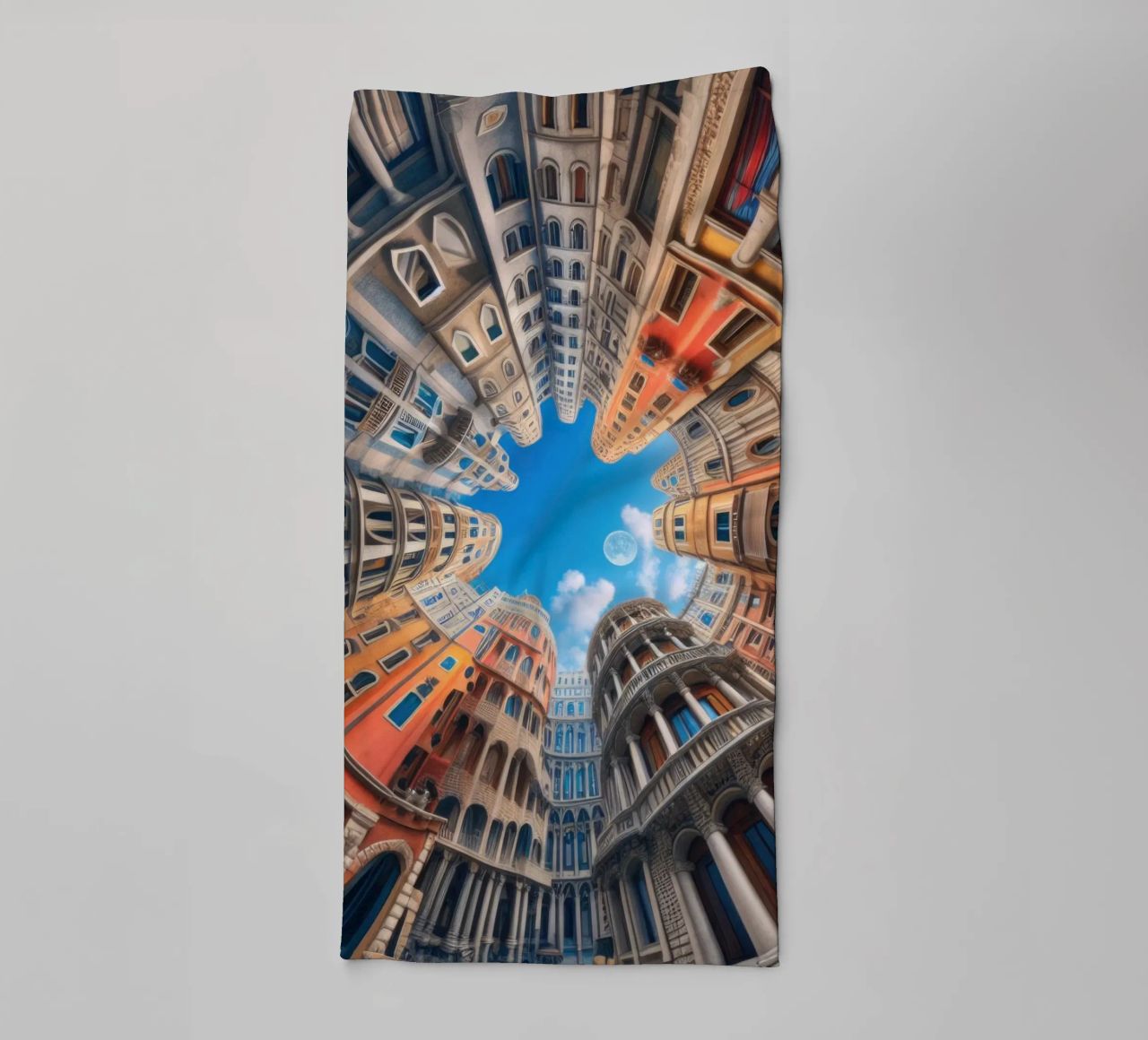 Sphere 054 - Circular Urban Skyline towel by Spheres