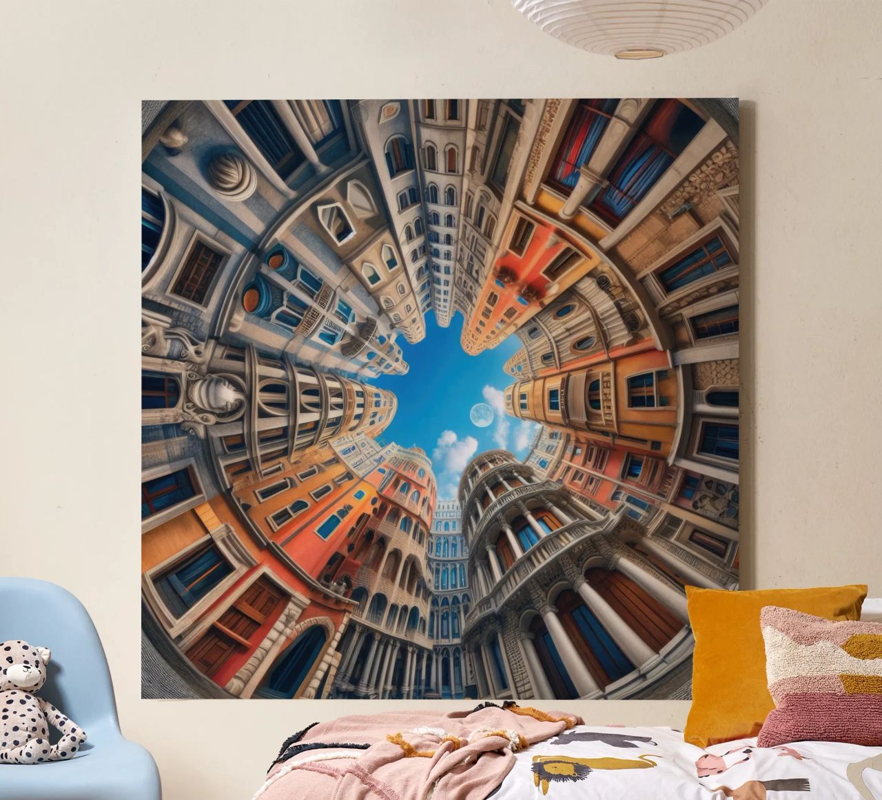 Sphere 054 - Circular Urban Skyline canvas by Spheres