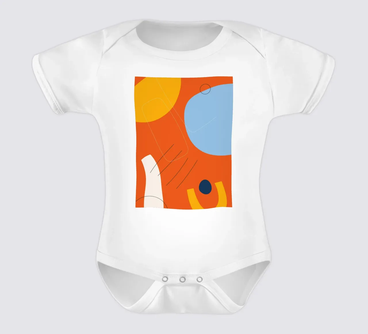 Abstracte kleurenexplosie - Modern ontwerp babyrompertje korte mouwen van Whole©